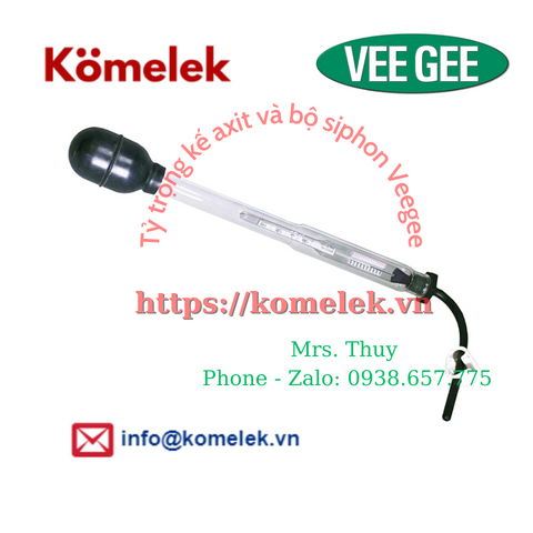 Tỷ trọng kế axit và bộ siphon Veegee