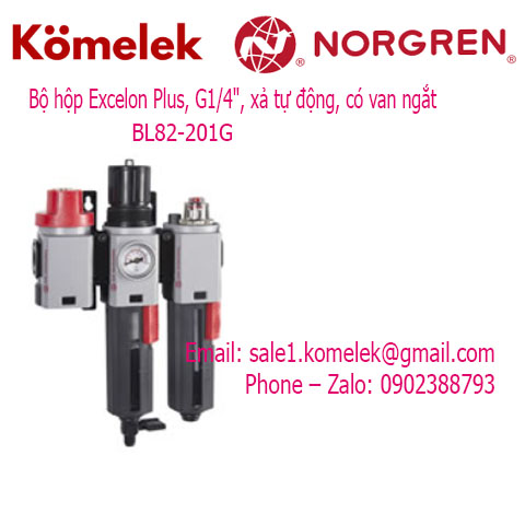 Bộ hộp Excelon Plus, G1/4", xả tự động, có van ngắt