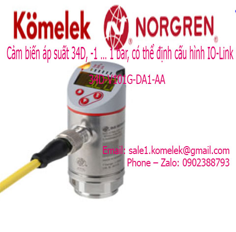 Cảm biến áp suất 34D, -1 … 1 bar, có thể định cấu hình IO-Link