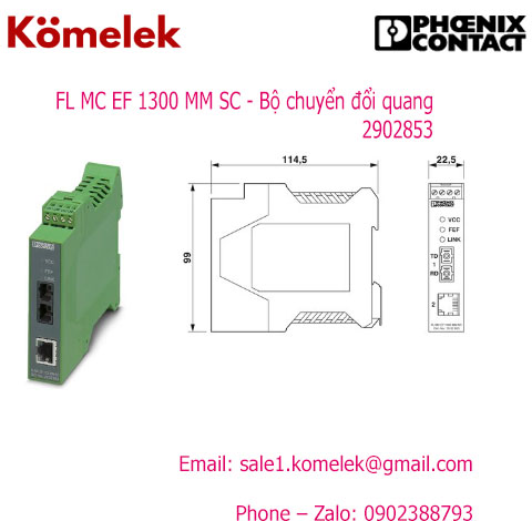 FL MC EF 1300 MM SC - Bộ chuyển đổi quang/ Phoenix Contact