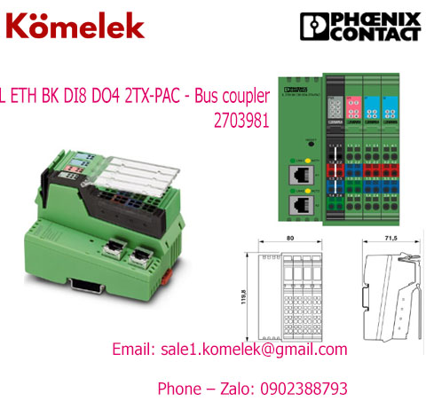 IL ETH BK DI8 DO4 2TX-PAC - Bus coupler/ Phoenix Contact