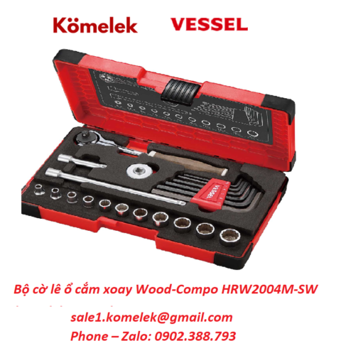 Bộ cờ lê ổ cắm xoay Wood-Compo HRW2004M-SW
