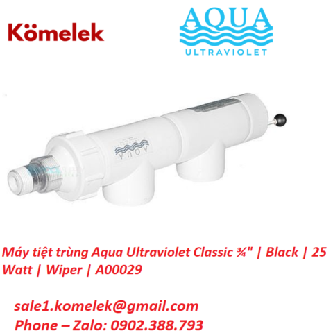Máy tiệt trùng Aqua Ultraviolet Classic ¾" | Black | 25 Watt | Wiper | A00029