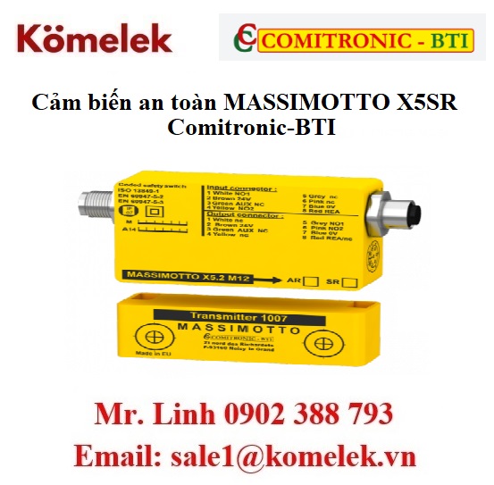 ĐẠI LÝ COMITRONIC-BTI, Cảm biến an toàn MASSIMOTTO X5SR Comitronic-BTI