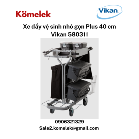 Xe đẩy vệ sinh nhỏ gọn Plus 40 cm- Vikan 580311