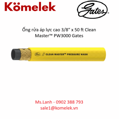 Ống rửa áp lực cao 3/8″ x 50 ft Clean Master™ PW3000 Gates