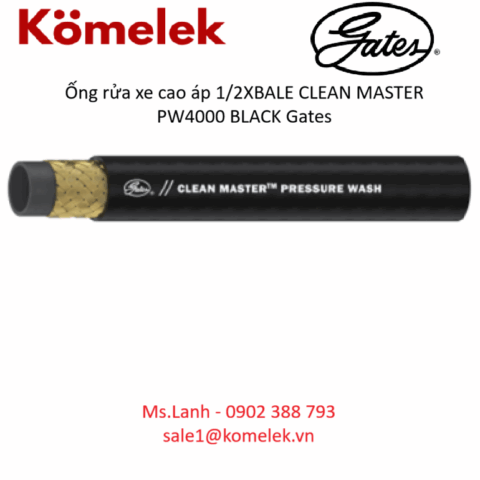 Ống rửa xe cao áp 1/2XBALE CLEAN MASTER PW4000 BLACK Gates