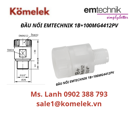 ĐẦU NỐI EMTECHNIK 1B+100MG4412PV